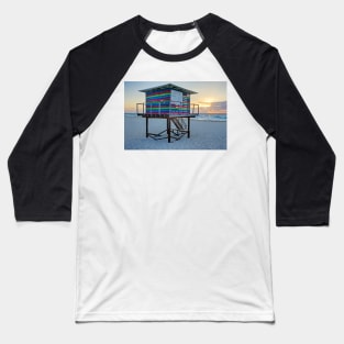 Cancun Beach Colorful Lifeguard House at Sunrise Playa Cancun Mexico MX Baseball T-Shirt